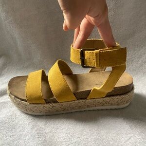 Yellow mustard sandals